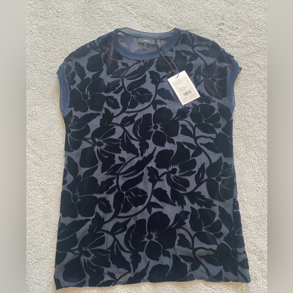 Theory velvet burnout tee NWT